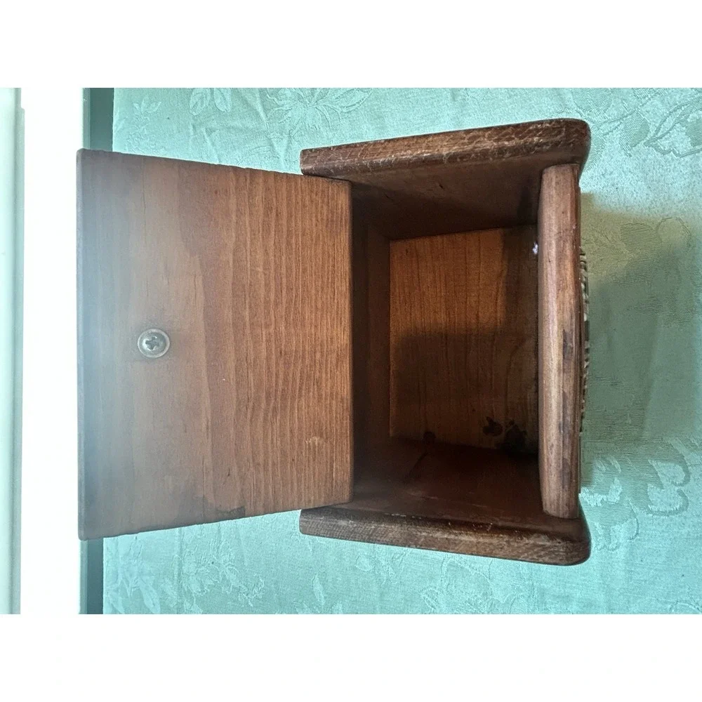 Vintage MCM Wood And‎ Lucite Kitchen Recipe Box Resin Grains Grandmas Kitchen